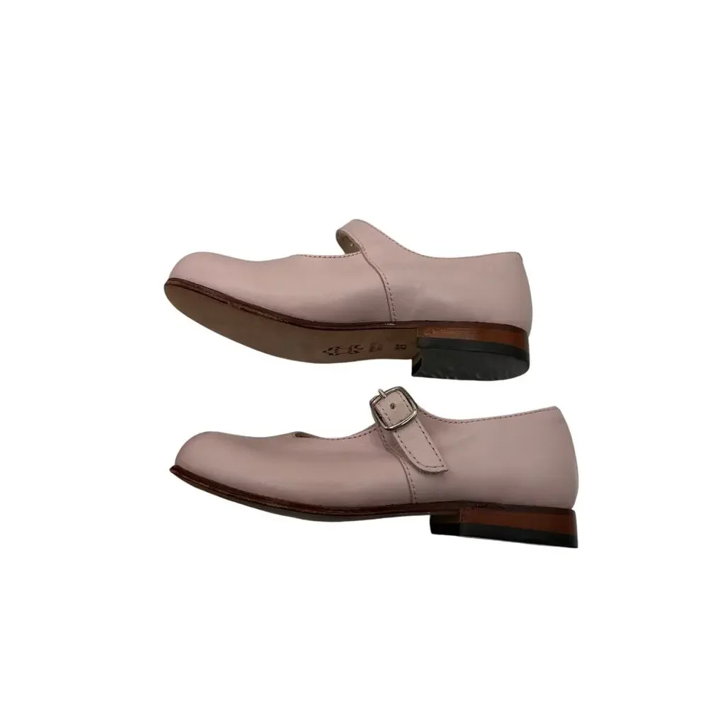 vero cuoio Pink Mary Jane Shoes Size 8.5 Classic Leather Flat Footwear